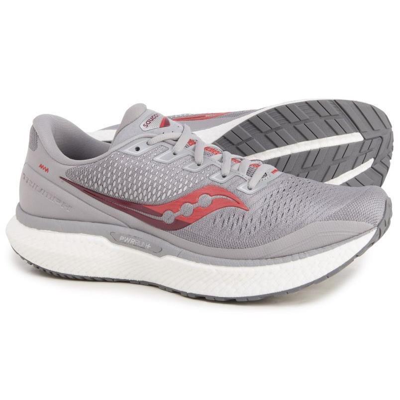 Saucony Triumph 18 Men`s Grey Alloy Red Running Shoes S20595-30