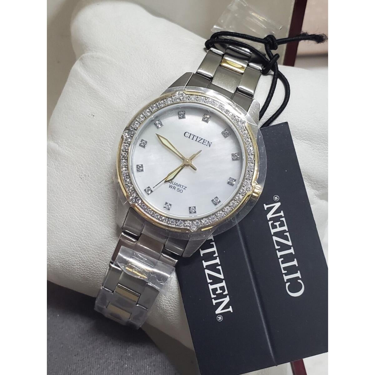 Citizen Women`s Watch ER0224-51D Quartz Mother of Pearl Dial Two Tone 30mm