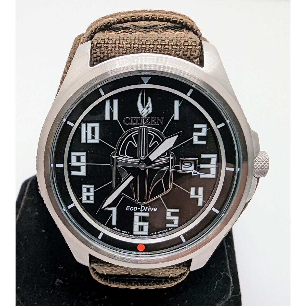 Citizen Star Wars The Mandalorian AW1411-05W Eco-drive Men`s Watch Ships Today