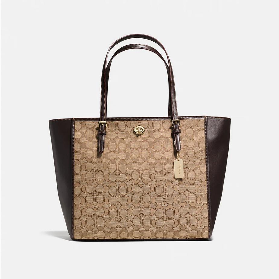 Coach Turnlock Tote IN Signature Jacquard