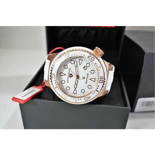 Swiss Legend watch  - Dial: White, Band: White, Bezel: Rose Gold