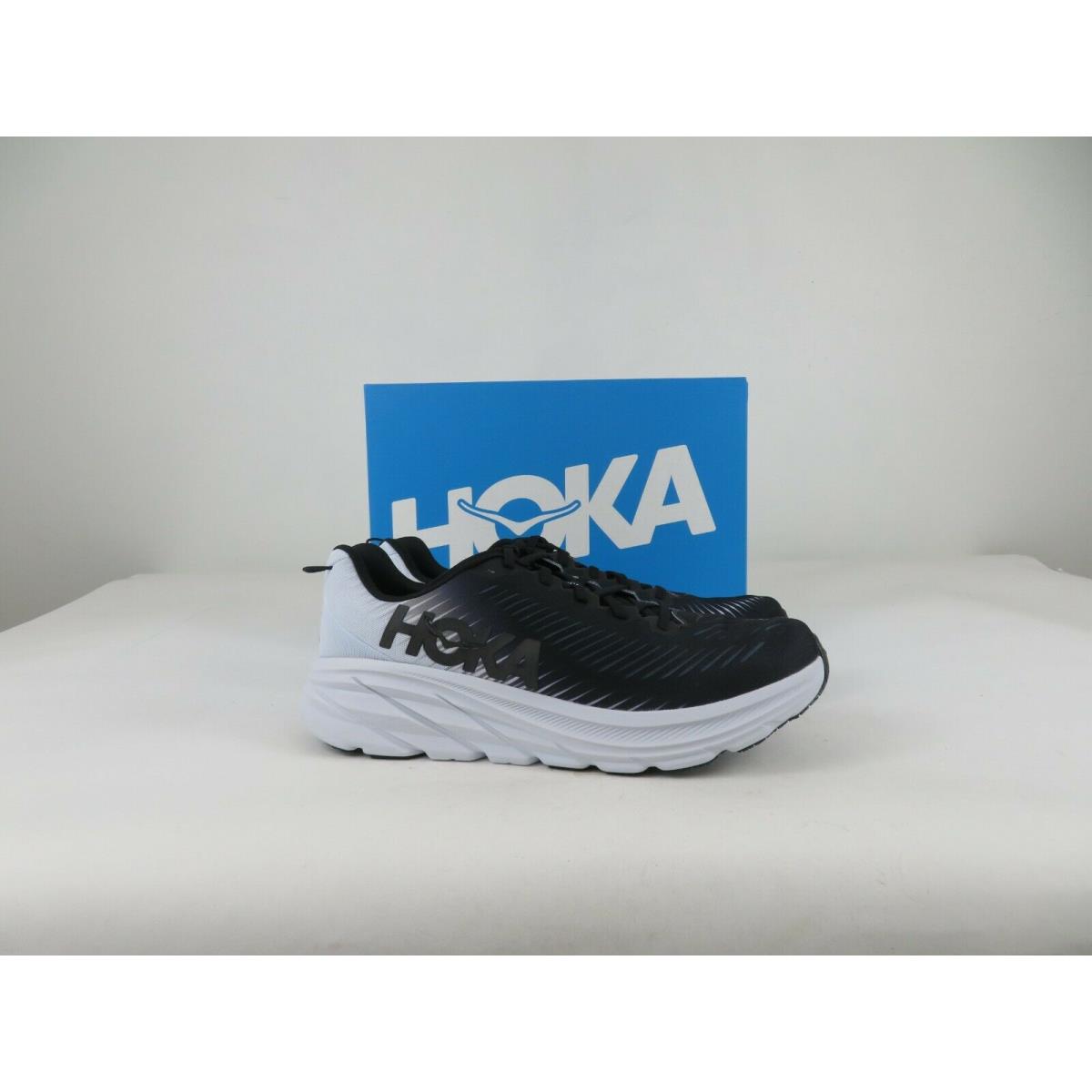 Hoka One One Rincon 3 Shoe Men 11 D Black White Athletic Running Walking Sneaker
