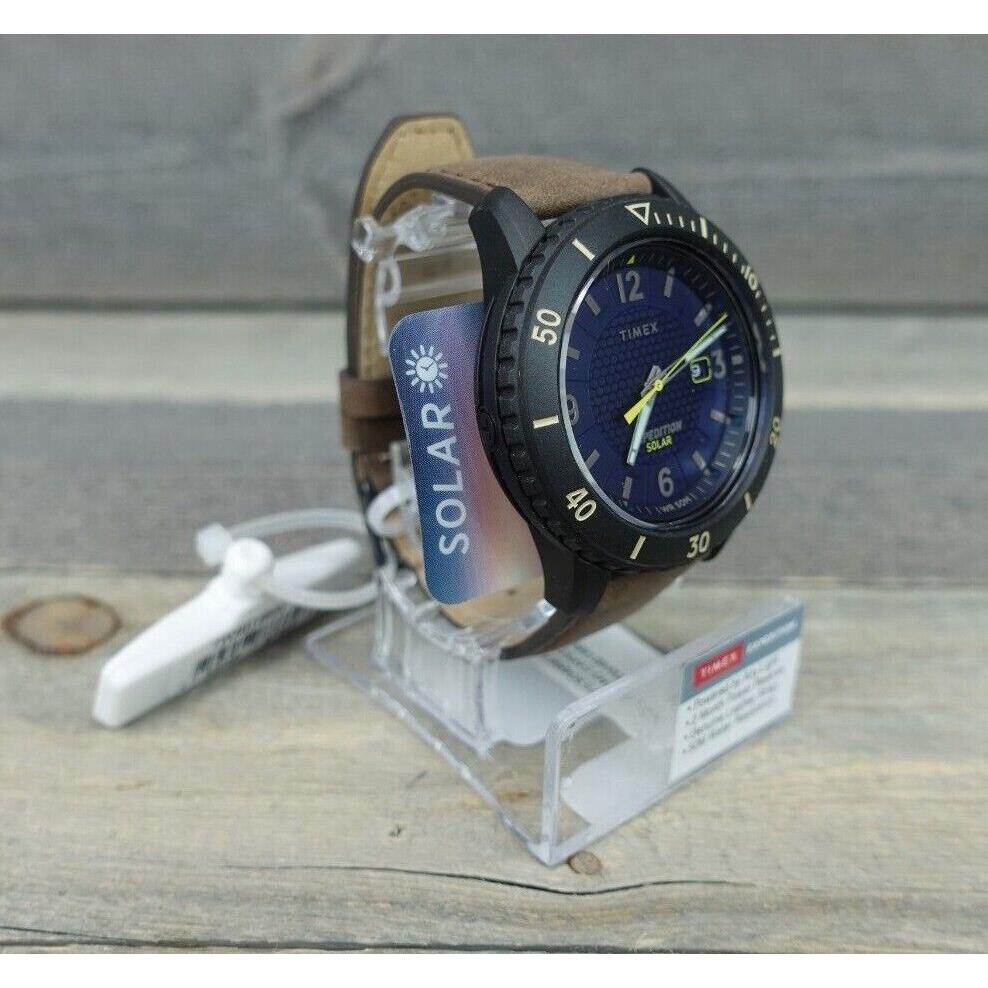 Timex watch Expedition - Blue Dial, Brown Band, Black Bezel 0