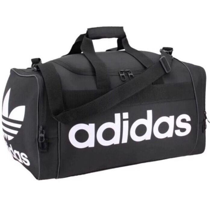 Adidas Originals Unisex Santiago Duffel Bag White Black Trefoil Travel Luggage