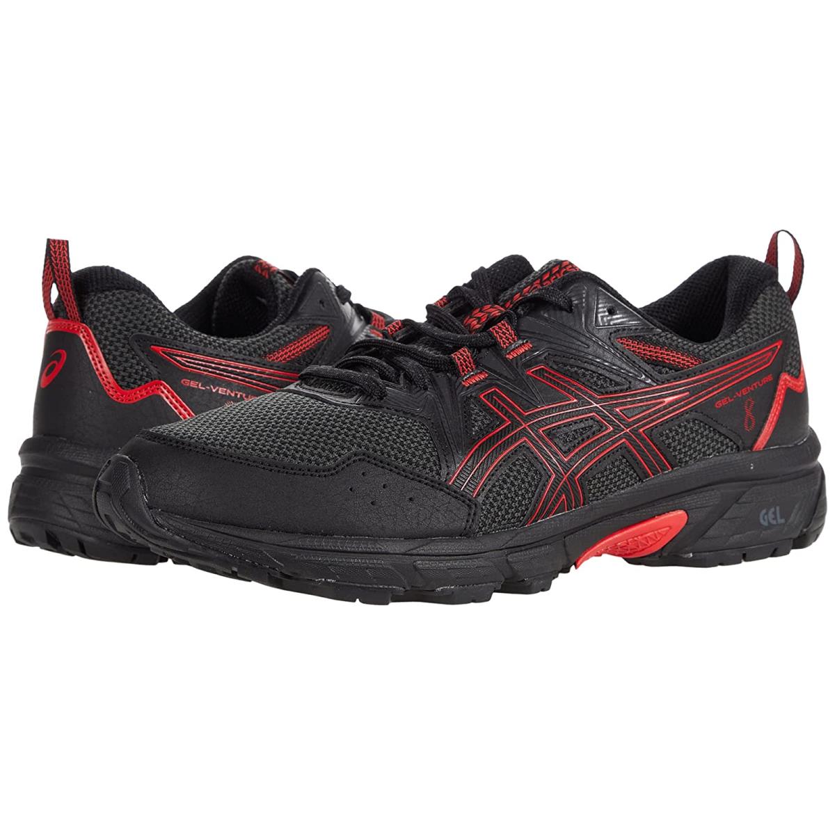 Man`s Sneakers Athletic Shoes Asics Gel-venture 8 Black/Electric Red