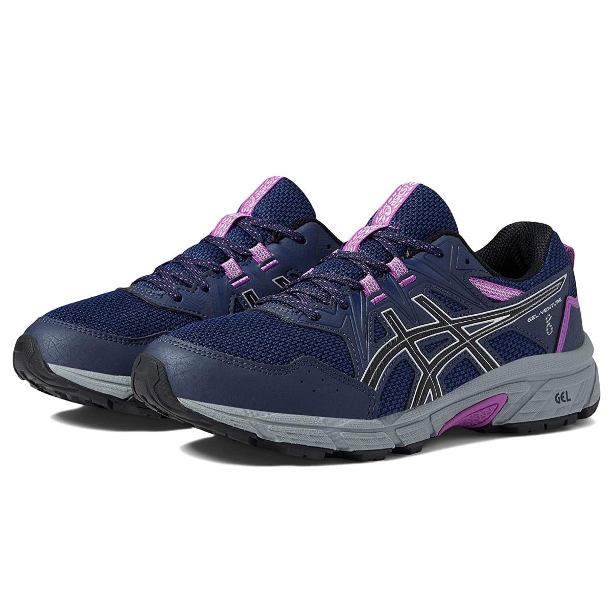 Woman`s Sneakers Athletic Shoes Asics Gel-venture 8 Midnight/Pure Silver