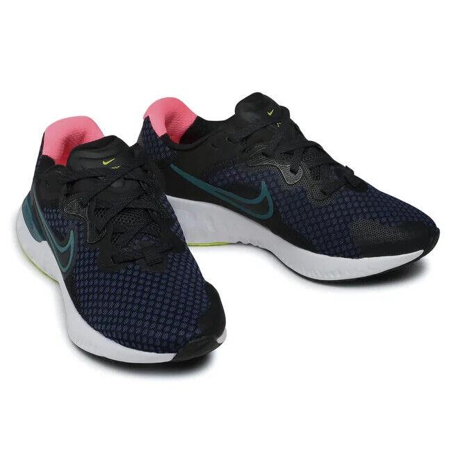 Nike Renew Run 2 CU3505-004 Women`s Black Blackened Blue Running Shoes TV916