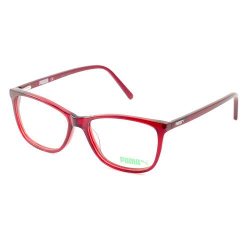 Puma Eyeglasses Men or Womens Red Frames Square 52 15 135 PE0018O 007