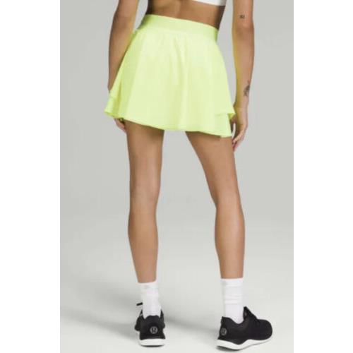 Lululemon Size 12 Court Rival HR Skirt Long Highlight Yellow Hiye Lined Tennis