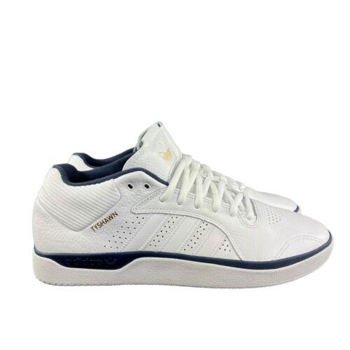 Adidas Men`s Tyshawn White Navy Blue Skateboard Shoes GY6949 Size 12