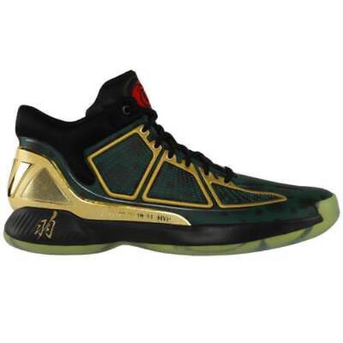 Adidas FX3340 D Rose 10 Mens Basketball Sneakers Shoes Casual - Gold Green