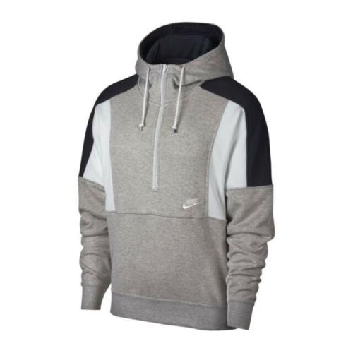 Men`s Nike Grey Heather/ Anthracite/white Sportswear Re-issue Fleece Hoodie - S