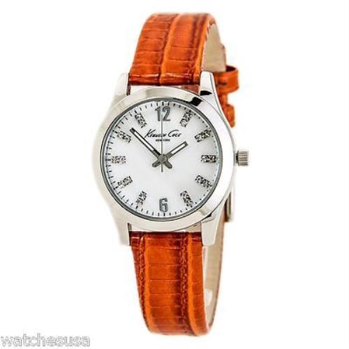 Kenneth Cole Women`s Stainless Steel Mop Dial Orange Leather Band KCW2015