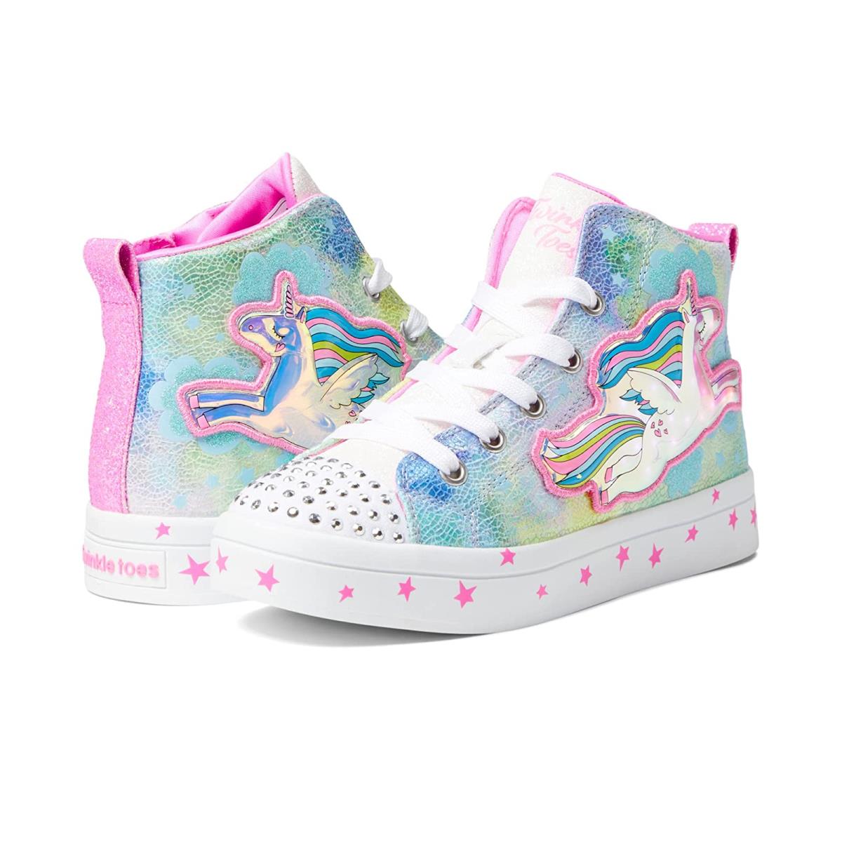 Girl`s Shoes Skechers Kids Twinkle Toes - Twi-lites 2.0 314439L Little Kid Pink/Multi