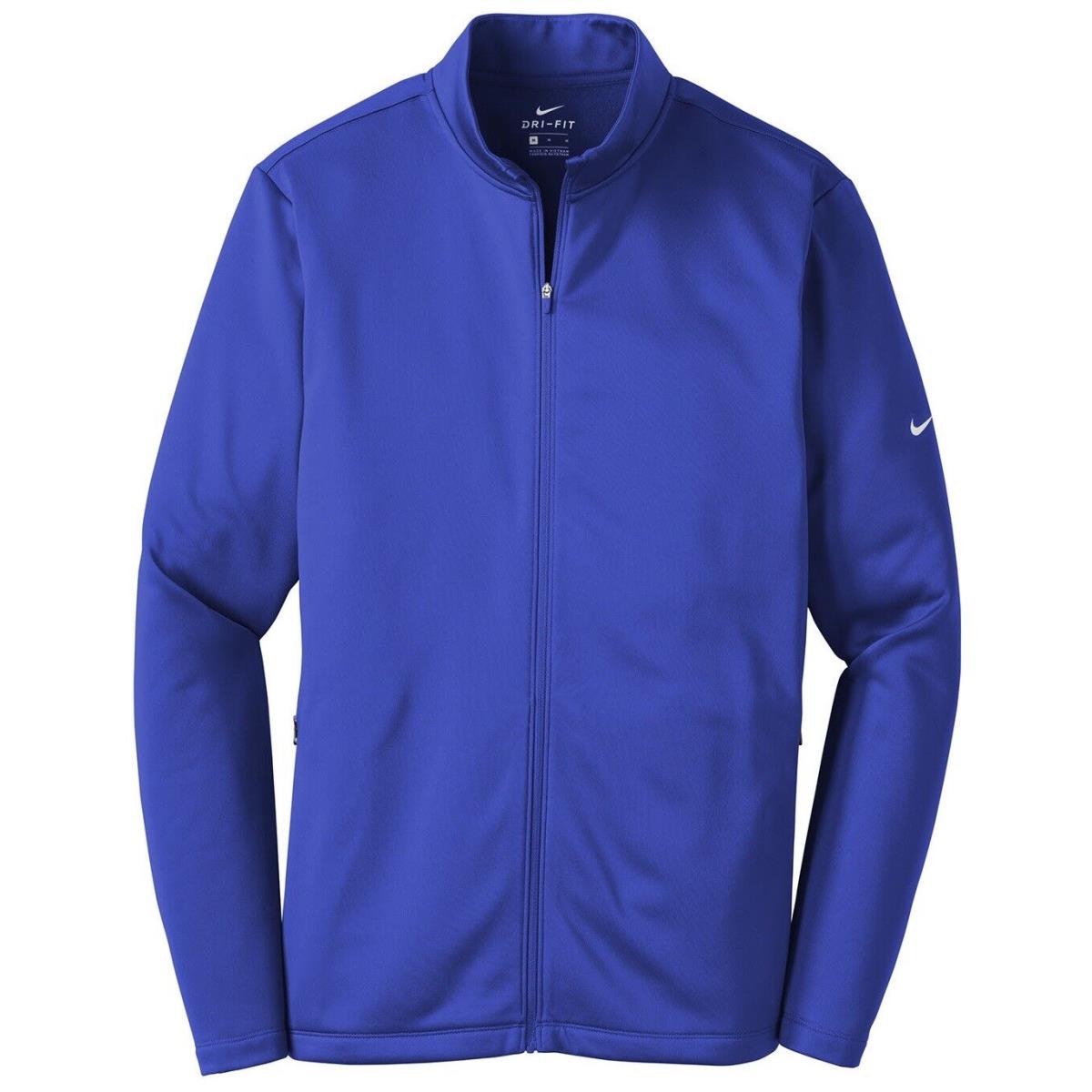 Men`s Nike Therma Fit Moisture Wicking Fleece Full Fip Jacket Pockets XS-4XL Royal Blue