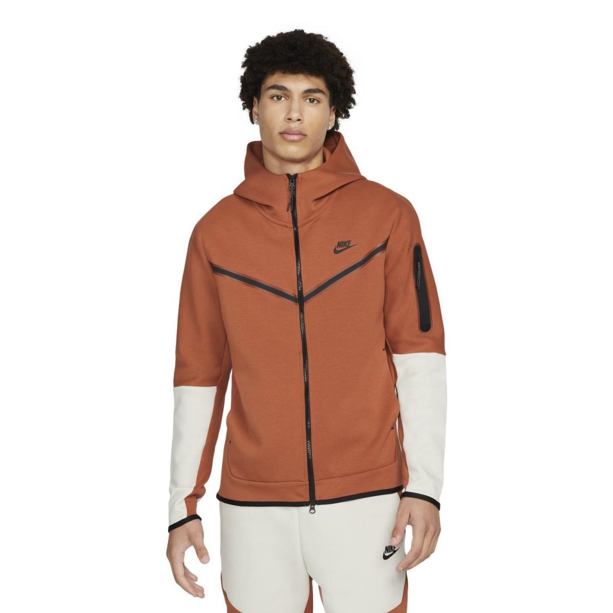 Nike Sportswear Men`s Tech Fleece Full-zip Hoodie CU4489-825 Burnt Sunrise