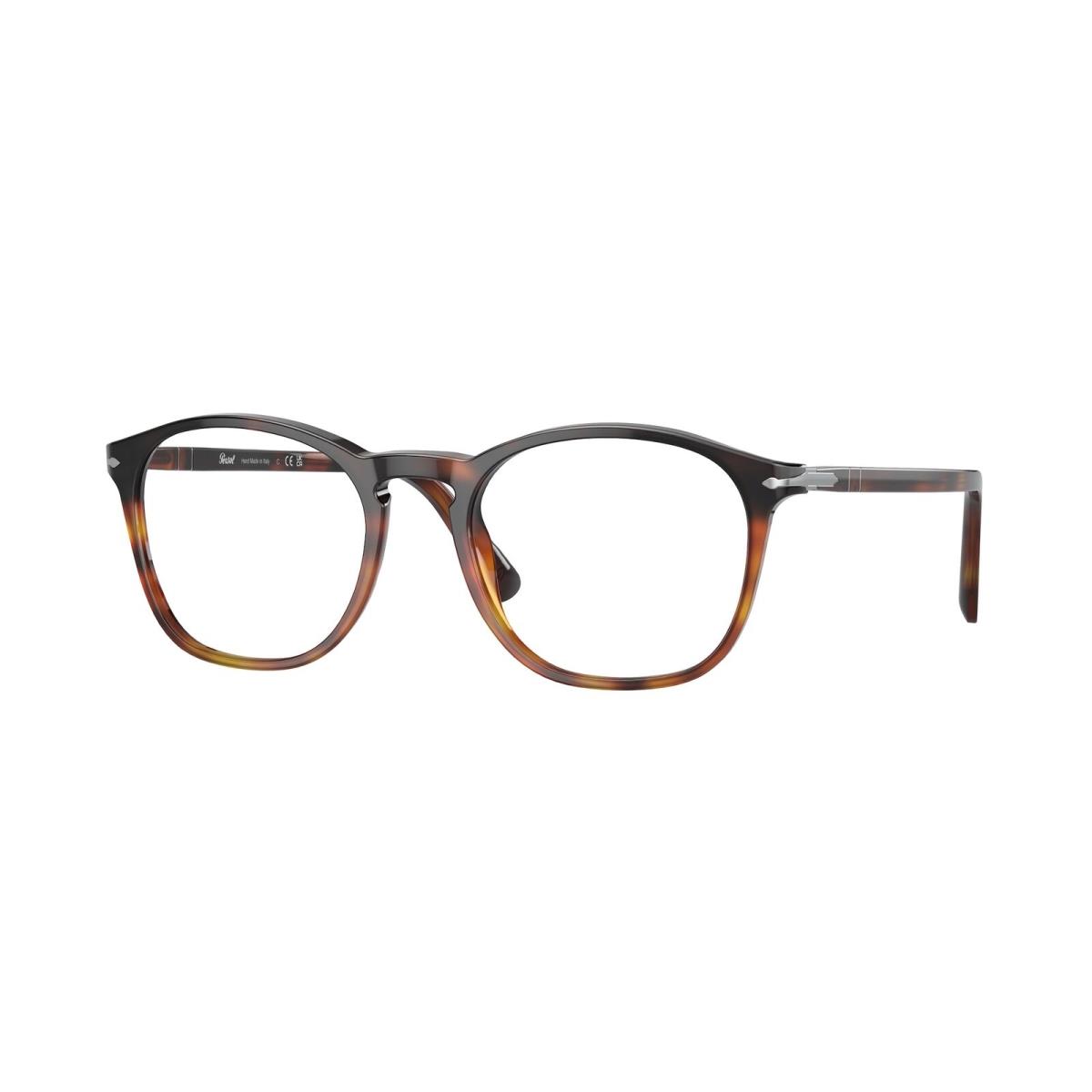 Persol PO3007VM 1160 Tortoise Dk Light Brown Transparent 50 mm Men`s Eyeglasses