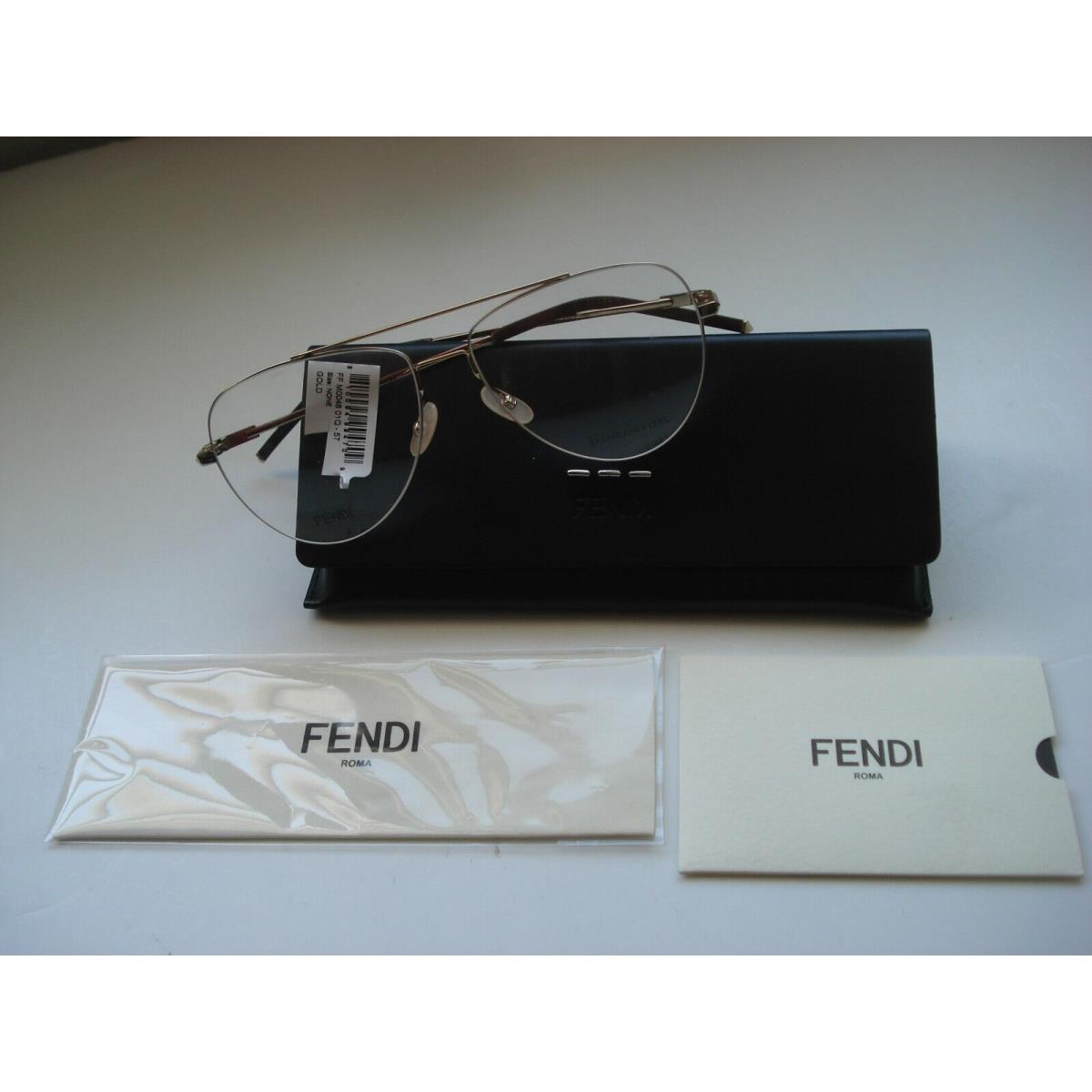 Fendi FF M0048/S 01Q Men`s Women`s Pilot Aviator Eyeglasses Gold Brown 150mm