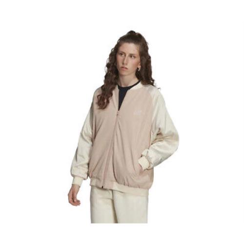 Adidas Satin Bomber Girls Active Hoodies Size M Color: Ash Pearl