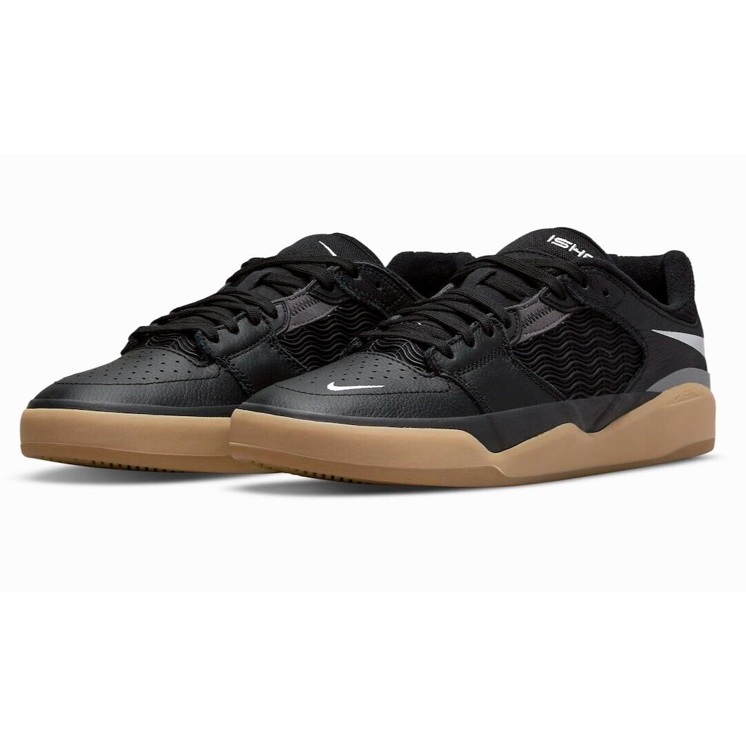 Nike SB Ishod Premium Mens Size 8 Sneaker Shoes DH1030 001 Black Gum Grey