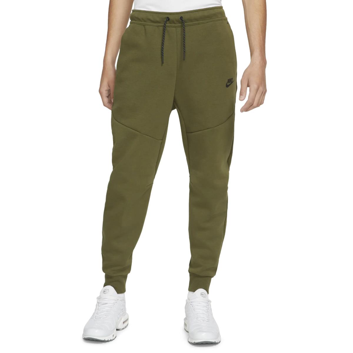 Nike L86218 Green Tech Fleece Taped Jogger Pants Size M
