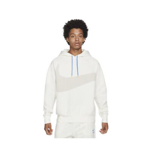 Nike Swoosh Tech Mens Active Hoodies Size Xxl Color: White/gray/blue