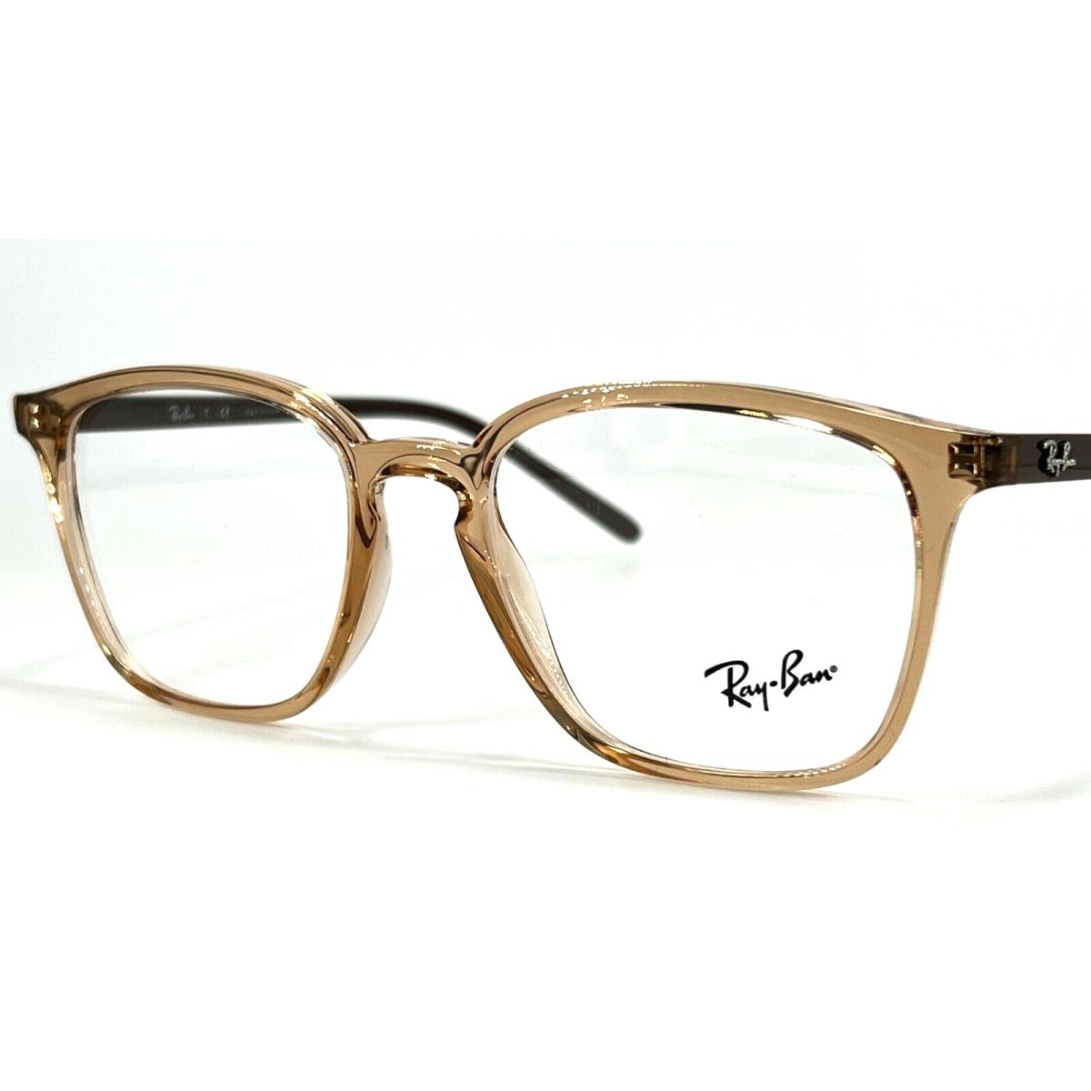 Ray-ban Rayban RB7185 Unisex Plastic Eyeglass Frame 5940 Light Brown 52-18 W/case