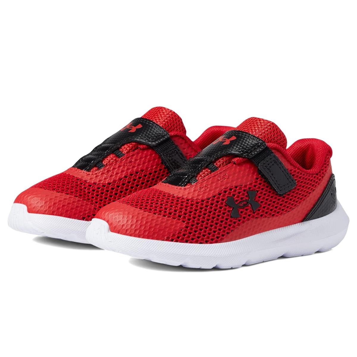 Boy`s Sneakers Athletic Shoes Under Armour Kids Surge 3 AC Toddler - Red/White/Black