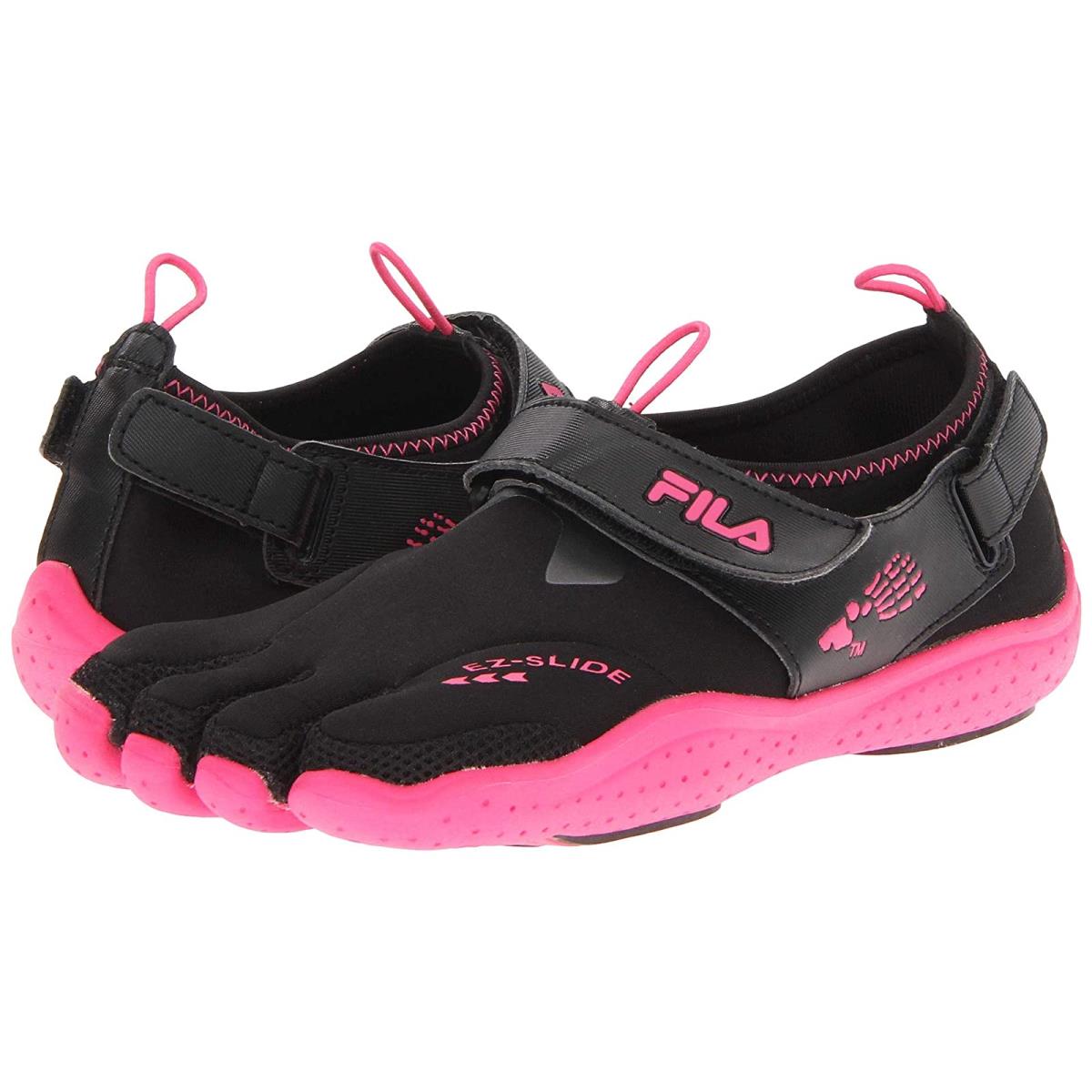 Woman`s Sneakers Athletic Shoes Fila Skele-toes EZ Slide Drainage Black/Hot Pink