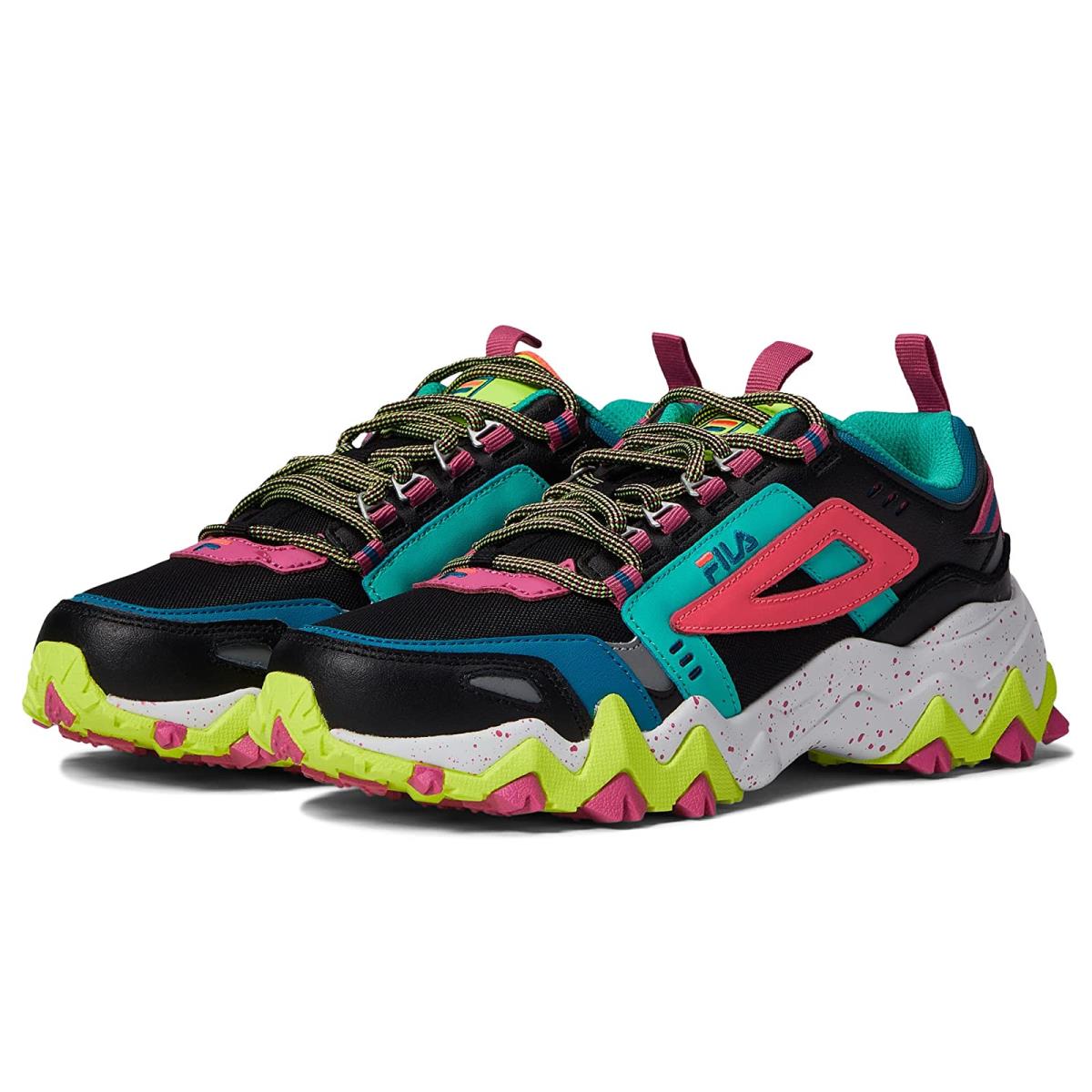 Woman`s Sneakers Athletic Shoes Fila Oakmont TR Black/Diva Pink/Safety Yellow