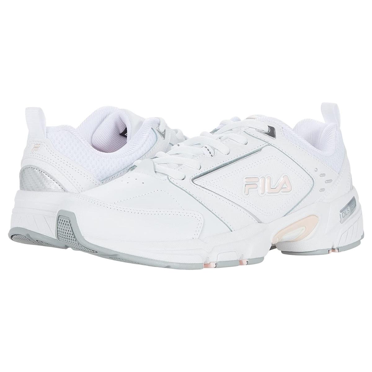 Woman`s Sneakers Athletic Shoes Fila Memory Decimus 8 White/Pink Dogwood/Metallic Silver