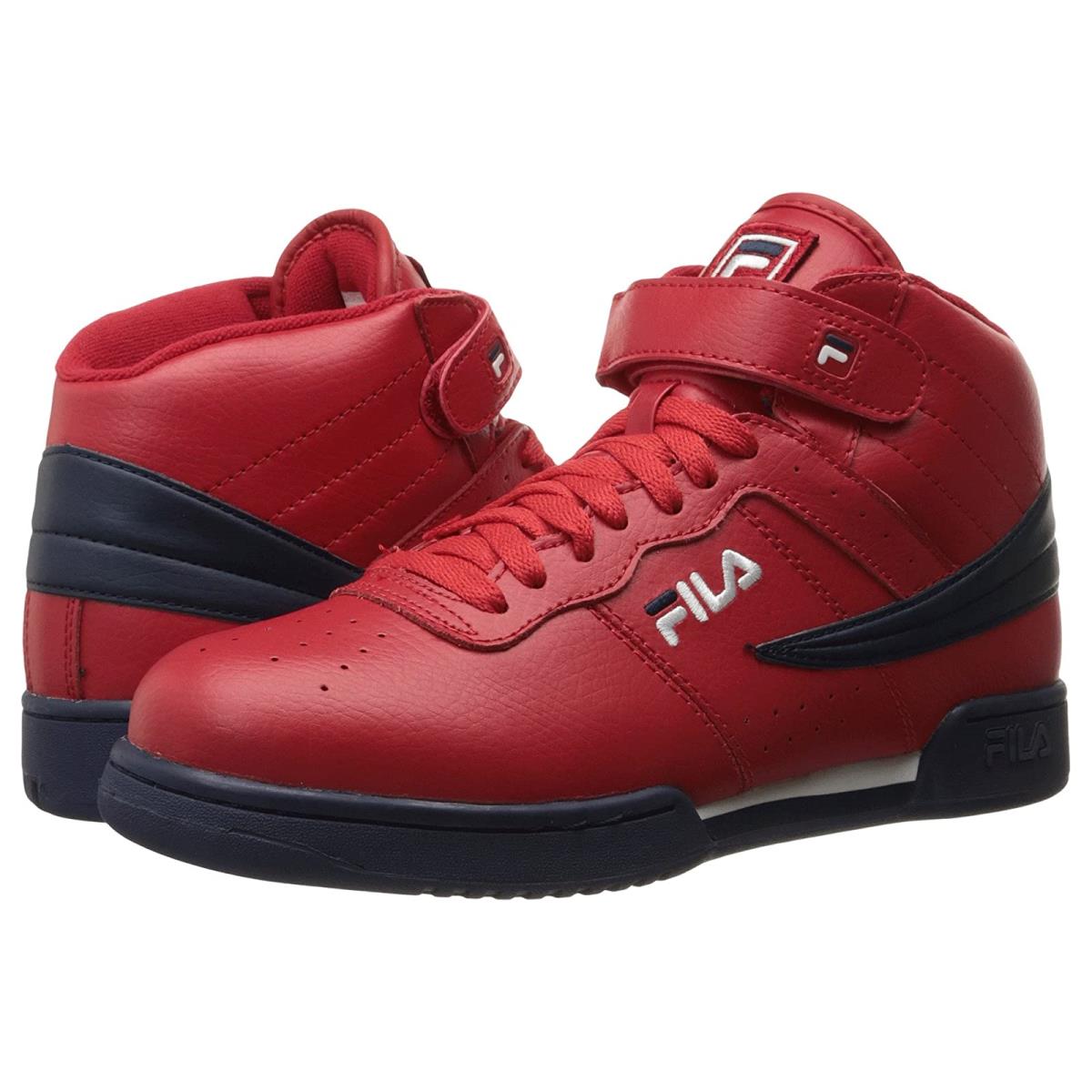 Man`s Sneakers Athletic Shoes Fila F-13V Leather/synthetic Fila Red/Fila Navy/White