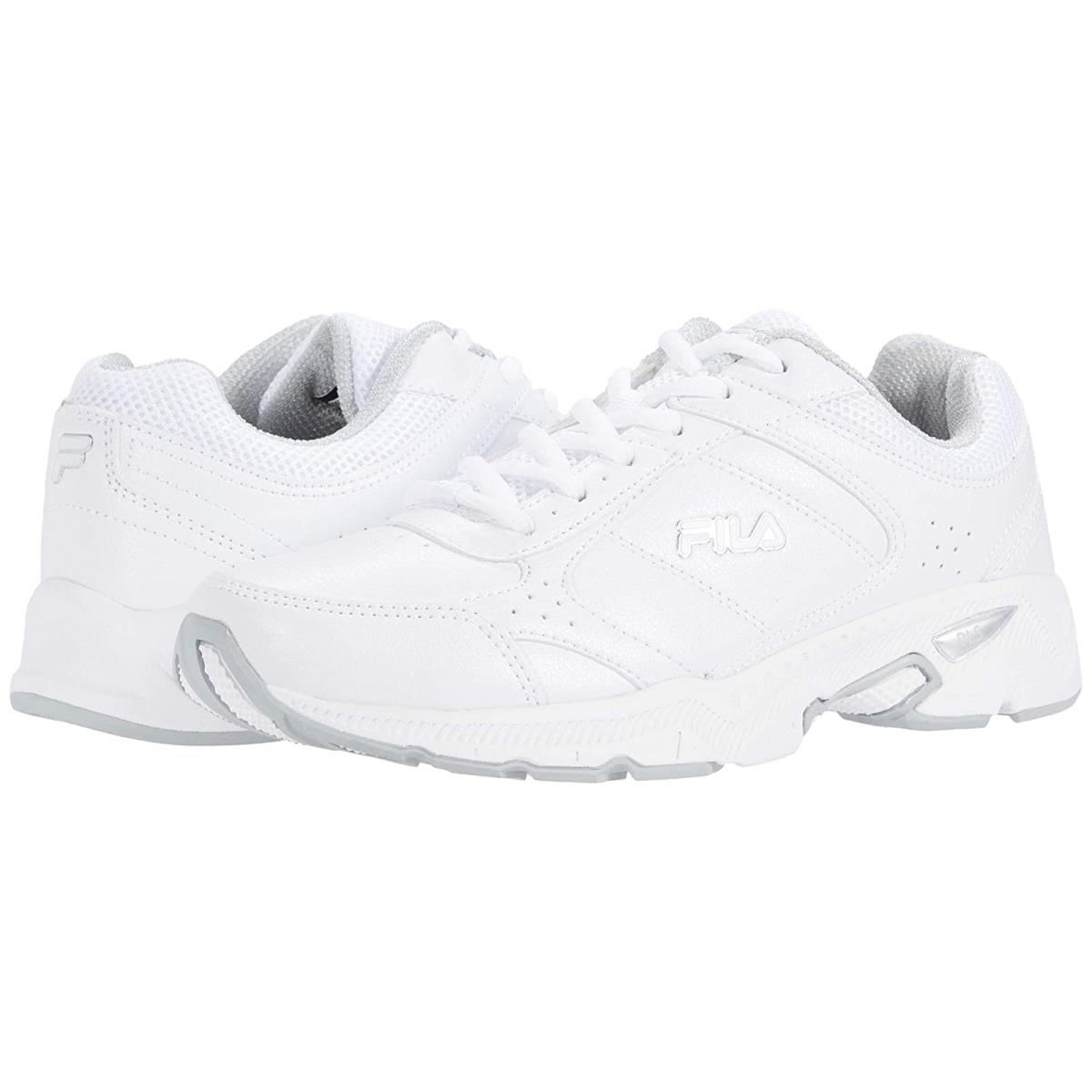 Woman`s Sneakers Athletic Shoes Fila Memory Valant 5 White/White/Metallic Silver