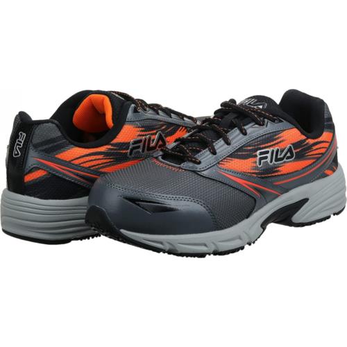 Fila Men s Memory Meiera 2 Slip Resistant and Composite Toe Work Shoe Castlerock/Black/Vibrant Orange