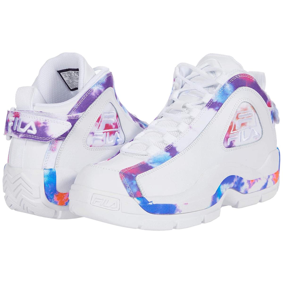 Man`s Sneakers Athletic Shoes Fila Grant Hill 2 Tie-dye White/White/Tie-Dye