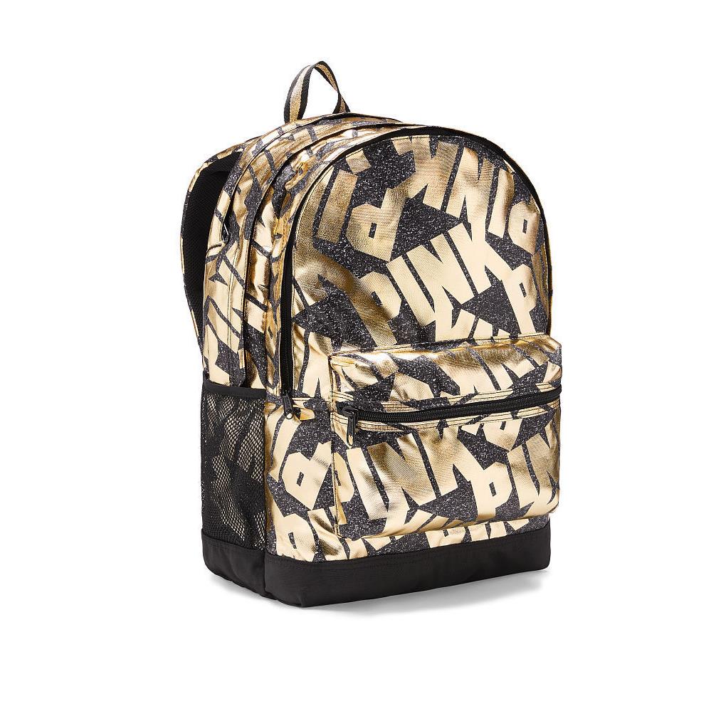 Black and cheap gold pink backpack