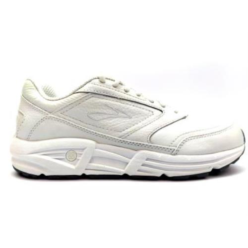 Brooks Men`s Addiction Walker Leather Lace Up Walking Shoes White