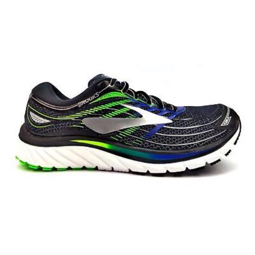 Brooks Mens Glycerin 15 1102581B012 Athletic Running Shoes Black Blue Green