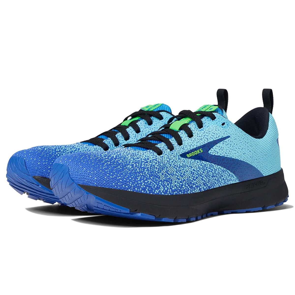 Man`s Sneakers Athletic Shoes Brooks Revel 5 Dazzling Blue/Bluefish/Gecko