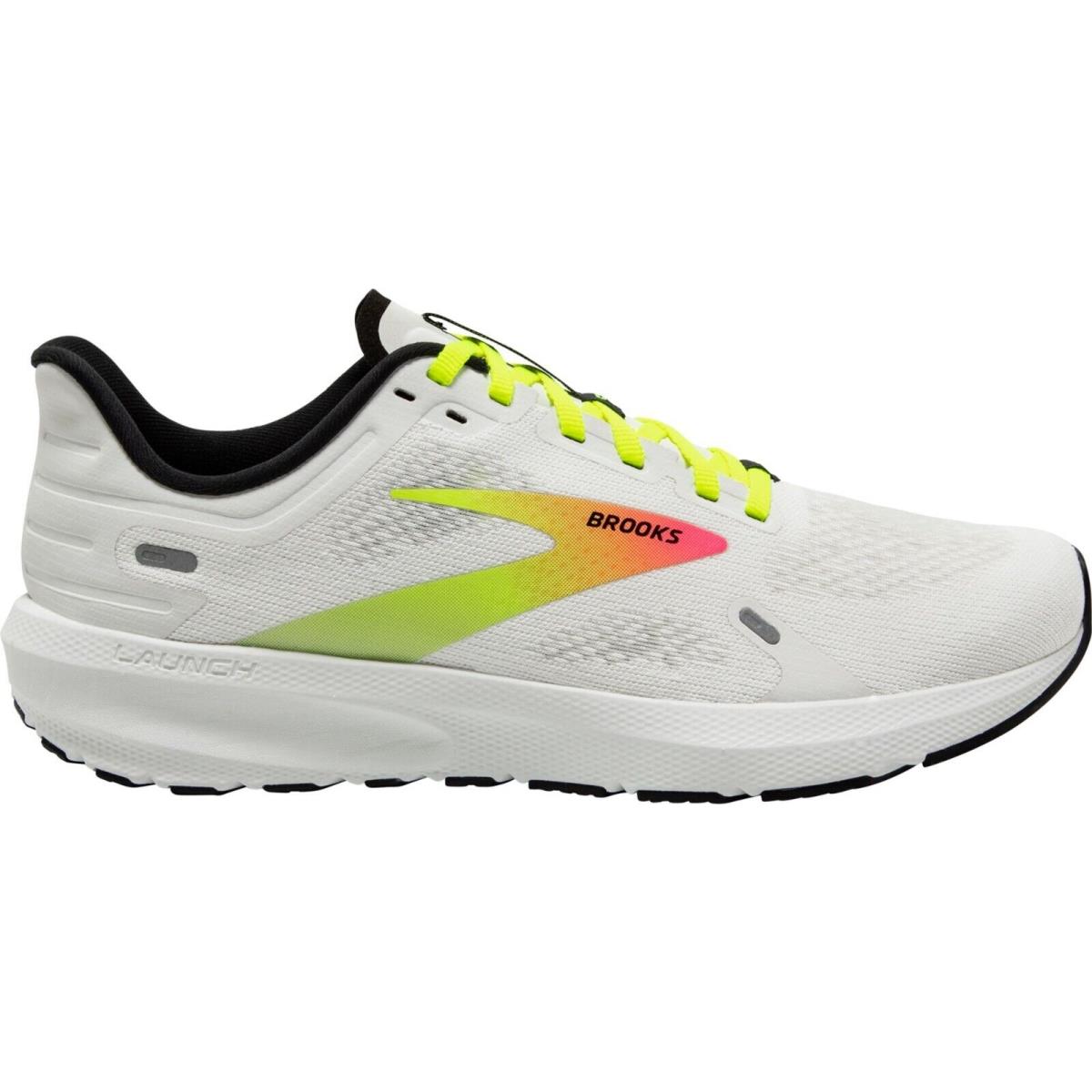 Brooks Launch 9 White Pink Nightlife Running Shoes Men`s Sizes 8-13