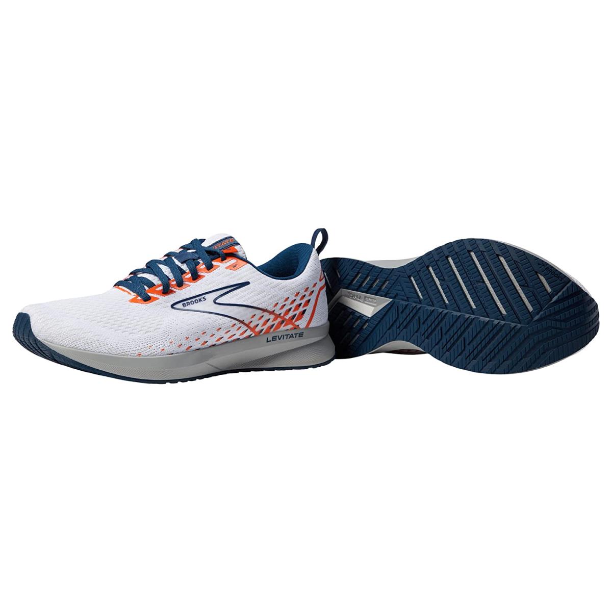 Man`s Sneakers Athletic Shoes Brooks Levitate 5 White/Titan/Flame