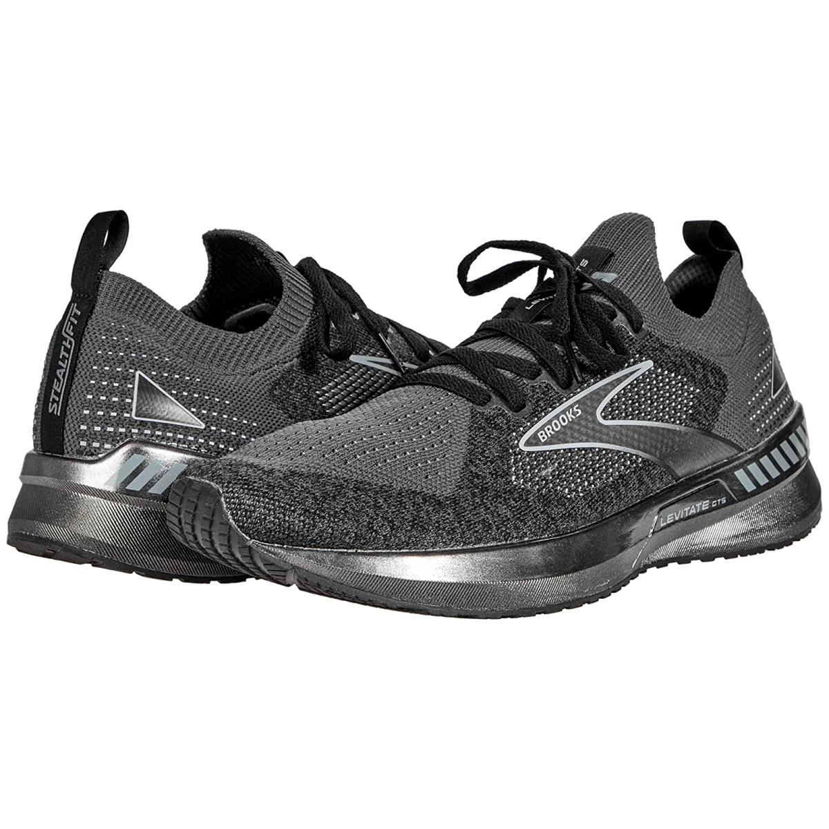 Man`s Sneakers Athletic Shoes Brooks Levitate Stealthfit Gts 5 Black/Ebony/Grey