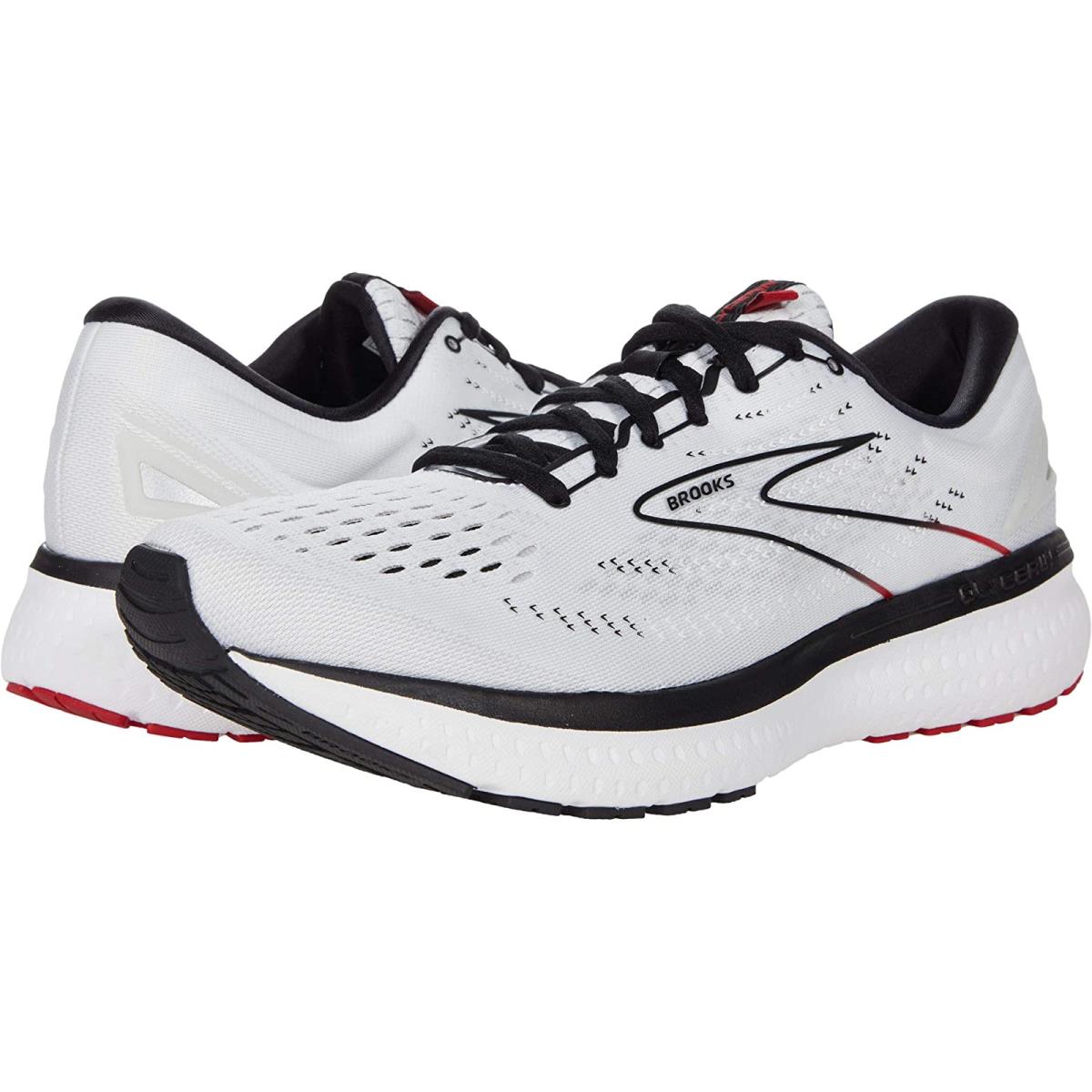 Man`s Sneakers Athletic Shoes Brooks Glycerin 19 White/Black/Red