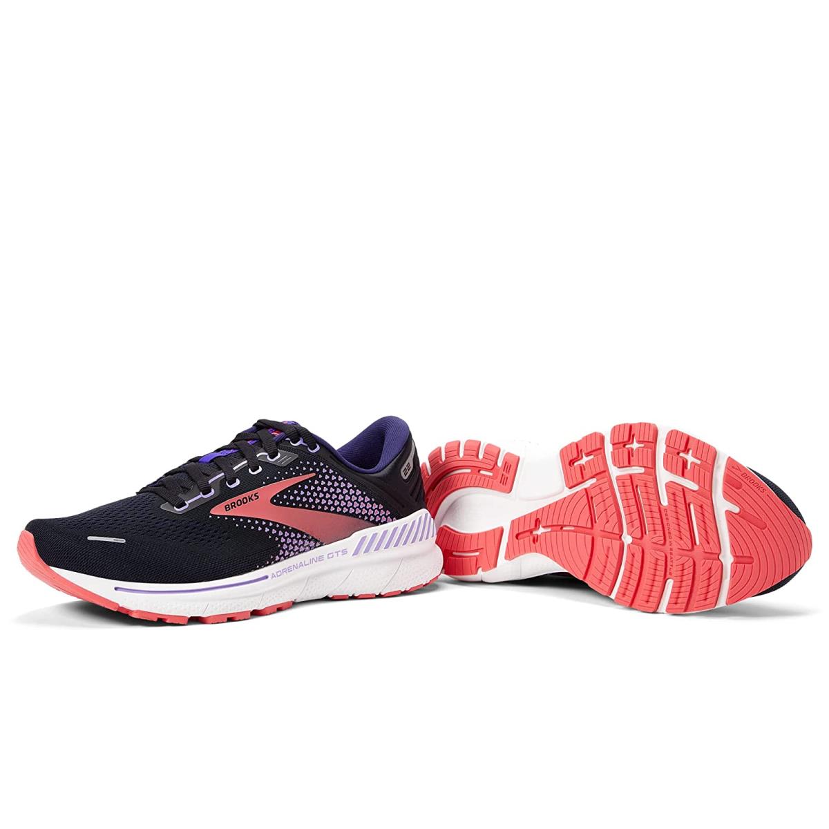 Woman`s Sneakers Athletic Shoes Brooks Adrenaline Gts 22 Black/Purple/Coral