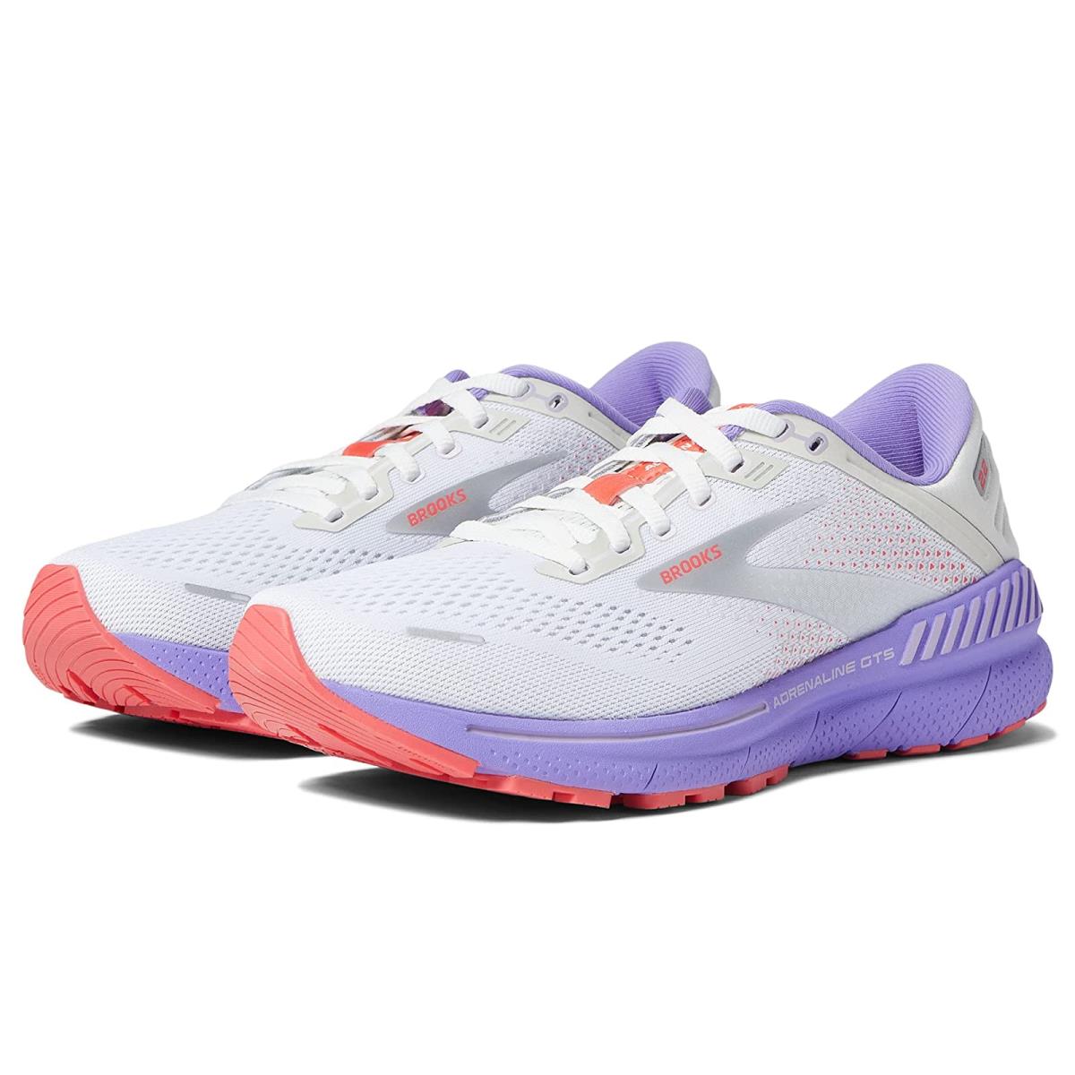 Woman`s Sneakers Athletic Shoes Brooks Adrenaline Gts 22 White/Coral/Purple