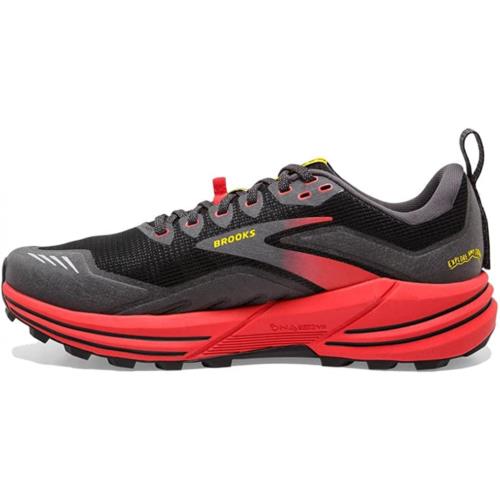 Brooks Cascadia 16 Men`s Trail Running Shoe Black/Fiery Red/Blazing Yellow
