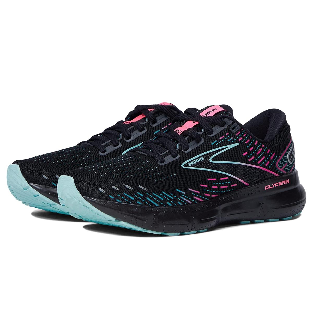 Woman`s Sneakers Athletic Shoes Brooks Glycerin 20 Black/Blue Light/Pink