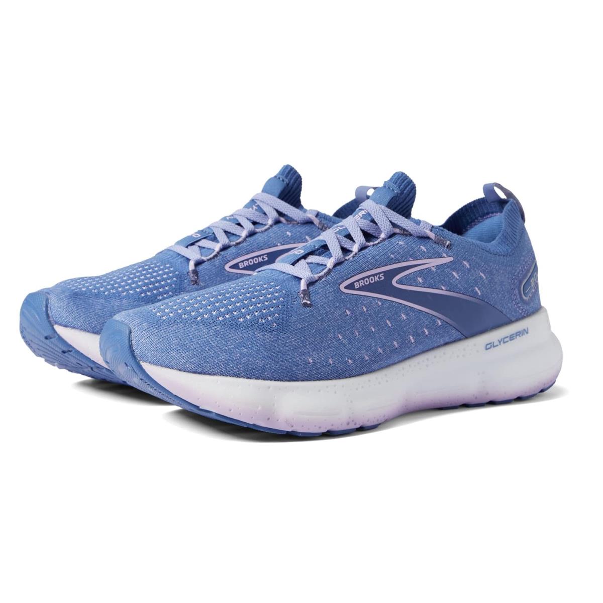 Woman`s Sneakers Athletic Shoes Brooks Glycerin Stealthfit 20 Blue/Pastel Lilac/White