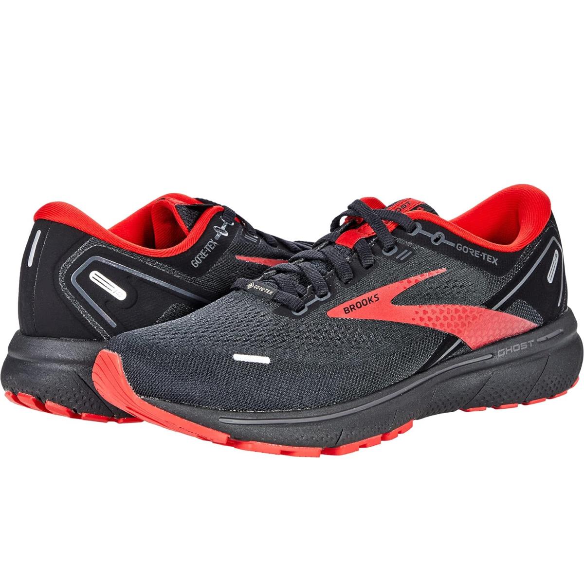 Man`s Sneakers Athletic Shoes Brooks Ghost 14 Gtx Black/Blackened Pearl/High-Risk Red