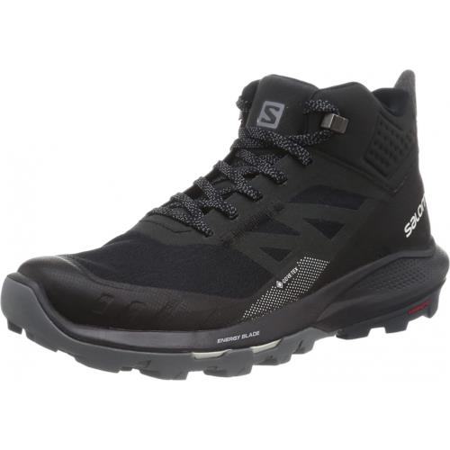 Salomon Men`s Outpulse Mid Gore-tex Hiking Boots Climbing Shoe Black/Ebony/Vanilla Ice